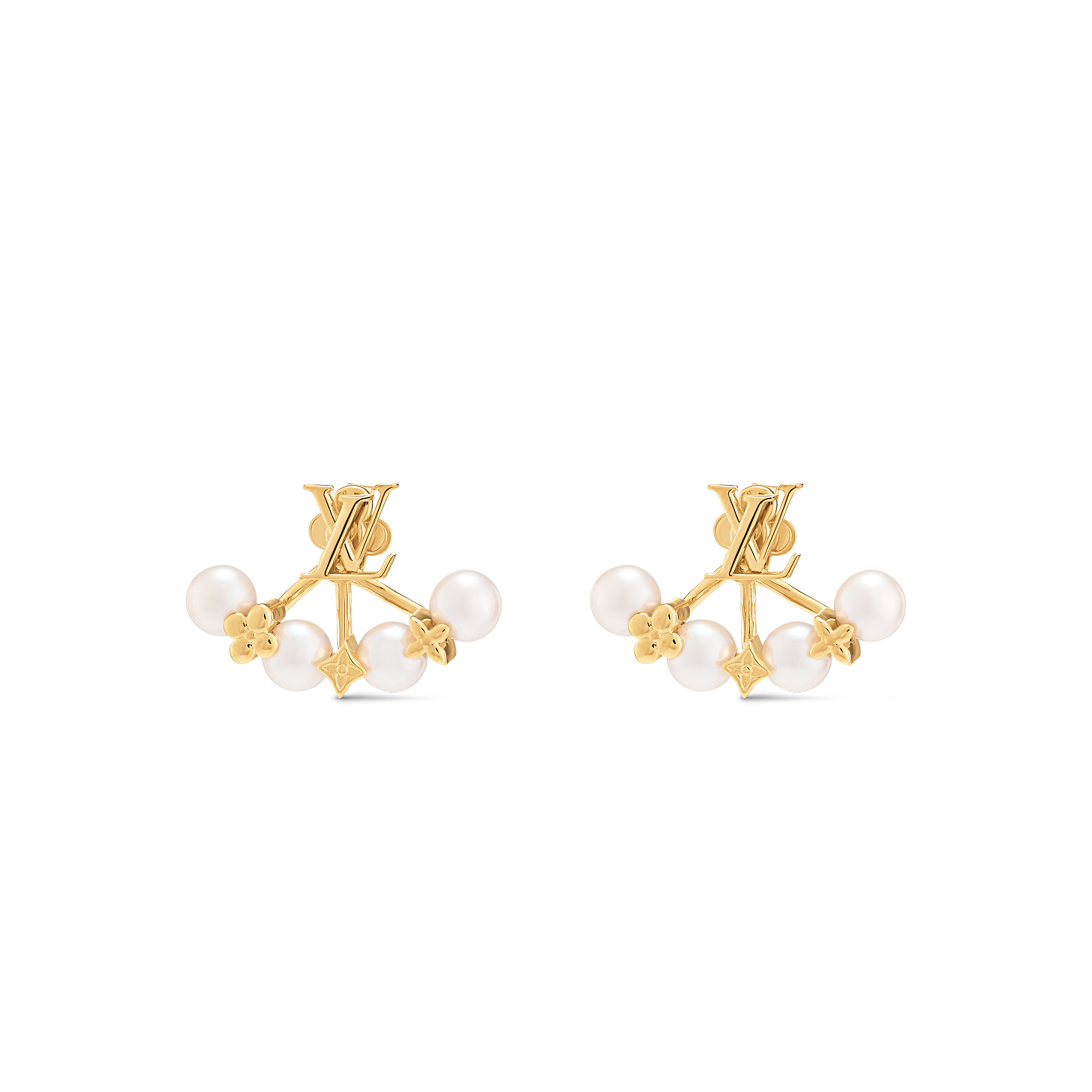 LOUIS VUITTON MINIGRAM PEARLS EARRINGS M01258